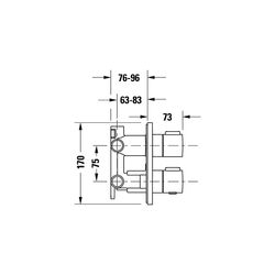 Duravit Thermostatarmaturen Thermostat Unterputz Set, 2 Verbraucher, Chrom, 24l/m... DURAVIT-TH4200008010 4067116113570 (Abb. 1)