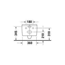 Duravit Qatego Wand-WC 570x385x360mm, Weiß Hochglanz, 4,5l, Tiefspüler, rimless, wa... DURAVIT-2556090000 4067116305173 (Abb. 1)