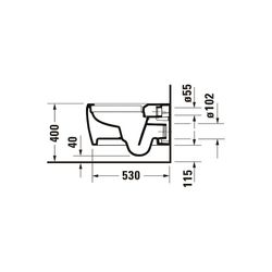 Duravit Qatego Wand-WC 570x385x360mm, Weiß Hochglanz, 4,5l, Tiefspüler, rimless, wa... DURAVIT-2556090000 4067116305173 (Abb. 1)