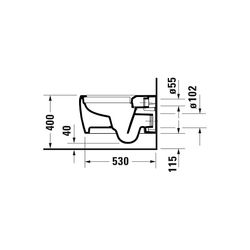 Duravit Qatego Wand-WC 570x385x360mm, Weiß Hochglanz, 4,5l, Tiefspüler, rimless, wa... DURAVIT-2556090000 4067116305173 (Abb. 1)