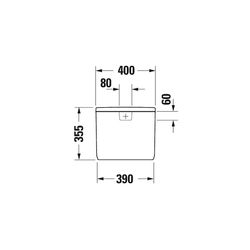 Duravit Qatego Spülkasten aus Keramik 180x400x355mm, Weiß, HygieneGlaze, 6/3l, Dual... DURAVIT-0947102005 4067116069617 (Abb. 1)