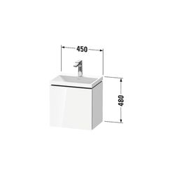 Duravit L-Cube Waschtisch-Set C-shaped wh Dekor 350x450x480mm, 1 Tür L, Basalt... DURAVIT-LC6948N43430000 4067116106480 (Abb. 1)