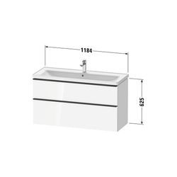 Duravit D-Neo Waschtischunterbau wandh. 452x1184x625mm Eiche Marmoriert Matt, ... DURAVIT-DE4391070550000 4067116349443 (Abb. 1)