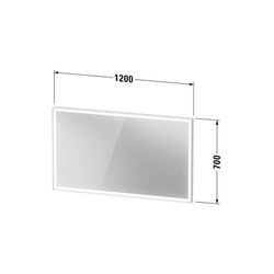 Duravit L-Cube Spiegel Wandmontage 67x1200x700mm, Weiß, LED, 32W, Betätigung S... DURAVIT-LC7383018180100 4067116100273 (Abb. 1)