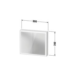 Duravit L-Cube Spiegelschrank Wandmontage 155x800x700mm, Weiß, 2 Türen L/R, 2 ... DURAVIT-LC7551018182010 4067116101812 (Abb. 1)