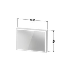 Duravit L-Cube Spiegelschrank Wandmontage 155x1000x700mm, Weiß, 2 Türen L/R, 2... DURAVIT-LC7552018180010 4067116101249 (Abb. 1)