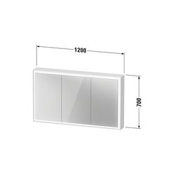 Duravit L-Cube Spiegelschrank Wandmontage 155x1200x700mm, Weiß, 3 Türen L, 4 G... DURAVIT-LC7553018182000 4067116100907 (Abb. 1)