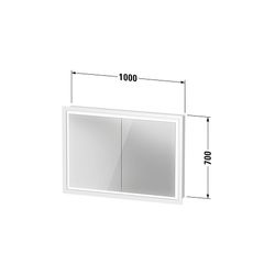 Duravit L-Cube Spiegelschrank Einbau 155x1000x700mm, Graphit, 2 Türen L/R, 2 G... DURAVIT-LC7652049490000 4067116103274 (Abb. 1)