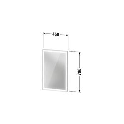 Duravit L-Cube Spiegel Wandmontage 67x450x700mm, Weiß, LED, 18W, Betätigung Se... DURAVIT-LC7379018180000 4067116100259 (Abb. 1)