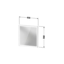Duravit L-Cube Spiegel Wandmontage 67x650x700mm, Weiß, LED, 23W, Betätigung Se... DURAVIT-LC7380018180100 4067116101614 (Abb. 1)