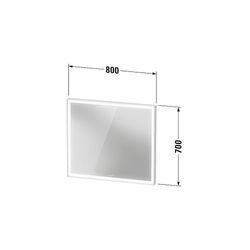 Duravit L-Cube Spiegel Wandmontage 67x800x700mm, Weiß, LED, 24W, Betätigung Se... DURAVIT-LC7381018180100 4067116101225 (Abb. 1)
