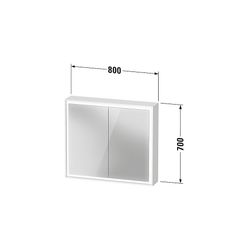 Duravit L-Cube Spiegelschrank Wandmontage 155x800x700mm, Weiß, 2 Türen L/R, 2 ... DURAVIT-LC7551018182010 4067116101812 (Abb. 1)