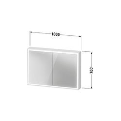 Duravit L-Cube Spiegelschrank Wandmontage 155x1000x700mm, Weiß, 2 Türen L/R, 2... DURAVIT-LC7552018180010 4067116101249 (Abb. 1)
