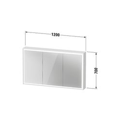 Duravit L-Cube Spiegelschrank Wandmontage 155x1200x700mm, Weiß, 3 Türen L, 4 G... DURAVIT-LC7553018182000 4067116100907 (Abb. 1)