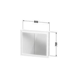 Duravit L-Cube Spiegelschrank Einbau 155x800x700mm, Weiß, 2 Türen L/R, 2 Glasf... DURAVIT-LC7651018180000 4067116100921 (Abb. 1)