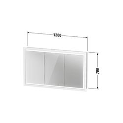 Duravit L-Cube Spiegelschrank Einbau 155x1200x700mm, Weiß, 3 Türen L, 4 Glasfa... DURAVIT-LC7653018180000 4067116101652 (Abb. 1)