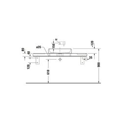 Duravit Qatego Aufsatzbecken Weiß Hochglanz mit Konsole Marmor poliert, Konsolenträge... DURAVIT-D4800700 4067116314748 (Abb. 1)
