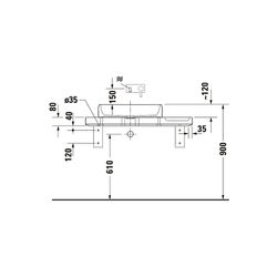 Duravit Qatego Aufsatzbecken Weiß Hochglanz mit Konsole Marmor poliert, Konsolenträge... DURAVIT-D4800400 4067116314717 (Abb. 1)