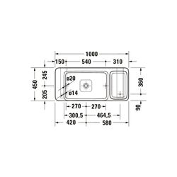 Duravit Qatego Aufsatzbecken Weiß Hochglanz mit Konsole Marmor poliert, Konsolenträge... DURAVIT-D4800400 4067116314717 (Abb. 1)