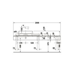 Duravit Qatego Aufsatzbecken mit Konsole 410x1000x200mm, Rechteckig, Geschliffen, D48... DURAVIT-D4800100 4067116314687 (Abb. 1)