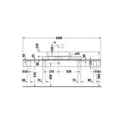 Duravit Qatego Aufsatzbecken mit Konsole 410x1000x200mm, Rechteckig, Geschliffen, D48... DURAVIT-D4800100 4067116314687 (Abb. 1)