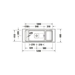 Duravit Qatego Aufsatzbecken mit Konsole 410x1000x200mm, Rechteckig, Geschliffen, D48... DURAVIT-D4800100 4067116314687 (Abb. 1)