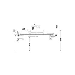 Duravit Qatego Aufsatzbecken Weiß Hochglanz mit Konsole Marmor poliert, Konsolenträge... DURAVIT-D4800700 4067116314748 (Abb. 1)