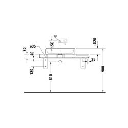 Duravit Qatego Aufsatzbecken Weiß Hochglanz mit Konsole Marmor poliert, Konsolenträge... DURAVIT-D4800400 4067116314717 (Abb. 1)