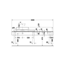Duravit Qatego Aufsatzbecken mit Konsole 410x1000x200mm, Rechteckig, Geschliffen, D48... DURAVIT-D4800100 4067116314687 (Abb. 1)