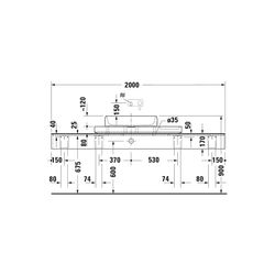 Duravit Qatego Aufsatzbecken mit Konsole 410x1000x200mm, Rechteckig, Geschliffen, D48... DURAVIT-D4800100 4067116314687 (Abb. 1)