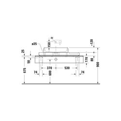 Duravit Qatego Aufsatzbecken mit Konsole 410x1000x200mm, Rechteckig, Geschliffen, D48... DURAVIT-D4800100 4067116314687 (Abb. 1)