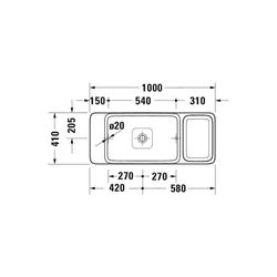 Duravit Qatego Aufsatzbecken mit Konsole 410x1000x200mm, Rechteckig, Geschliffen, D48... DURAVIT-D4800100 4067116314687 (Abb. 1)
