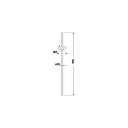Duravit Brausestange 900mm, Handbrausehalterung höhenverstellbar, Edelstahl gebür... DURAVIT-UV0600004070 4067116114133 (Abb. 1)