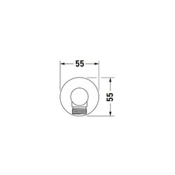 Duravit Wandanschlussbogen 55x102mm, Rund, Edelstahl gebürstet, Rosette rund, Rüc... DURAVIT-UV0630009070 4067116113983 (Abb. 1)