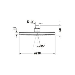 Duravit Kopfbrause, Bronze gebürstet, Kunststoff, MinusFlow, Rund, d. Kopfbrause ... DURAVIT-UV0662017004 4067116113891 (Abb. 1)