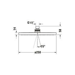 Duravit Kopfbrause, Gold poliert, Kunststoff, MinusFlow, Rund, d. Kopfbrause 250m... DURAVIT-UV0662018034 4067116113921 (Abb. 1)