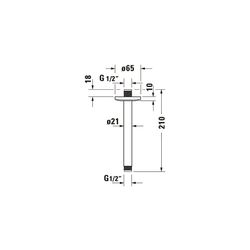 Duravit Brausearm Länge 200mm Deckemontage Rosette rund, Bronze gebürstet... DURAVIT-UV0670025004 4067116114065 (Abb. 1)