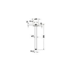 Duravit Brausearm Länge 300mm Deckemontage Rosette rund, Bronze gebürstet... DURAVIT-UV0670026004 4067116114096 (Abb. 1)