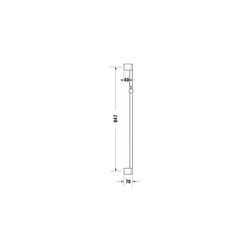 Duravit Brausestange 900mm, Handbrausehalterung höhenverstellbar, Edelstahl gebür... DURAVIT-UV0600004070 4067116114133 (Abb. 1)