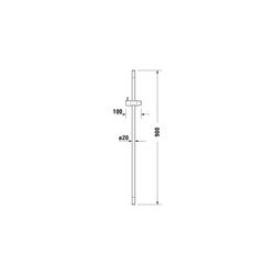 Duravit Brausestange 900mm, Handbrausehalterung höhenverstellbar, Edelstahl gebür... DURAVIT-UV0600004070 4067116114133 (Abb. 1)