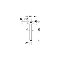 Duravit Brausearm Länge 200mm Deckemontage Rosette rund, Bronze gebürstet... DURAVIT-UV0670025004 4067116114065 (Abb. 1)