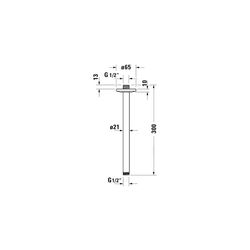 Duravit Brausearm Länge 300mm Deckemontage Rosette rund, Bronze gebürstet... DURAVIT-UV0670026004 4067116114096 (Abb. 1)