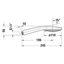 Duravit Handbrause, Edelstahl gebürstet, MinusFlow, d. 110mm, Strahlart SoftRain,... DURAVIT-UV0652016070 4067116113754 (Abb. 1)