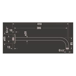Duravit Brausearm Länge 410mm Wandmontage Rosette rund, Bronze gebürstet... DURAVIT-UV0670028004 4067116114126 (Abb. 1)