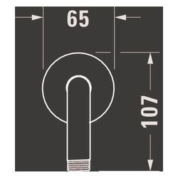 Duravit Brausearm Länge 210mm Wandmontage Rosette rund, Mattschwarz... DURAVIT-UV0670027046 4063382938343 (Abb. 1)