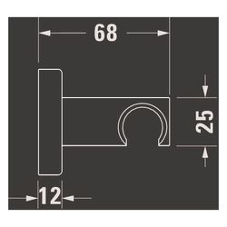 Duravit Brausehalter Konisch, 55x102mm, Messing, eckig, Mattschwarz... DURAVIT-UV0620026046 4067116161380 (Abb. 1)