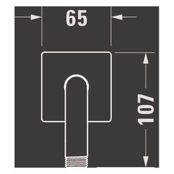 Duravit Brausearm Länge 410mm Wandmontage Rosette eckig, Mattschwarz... DURAVIT-UV0670037046 4067116161489 (Abb. 1)