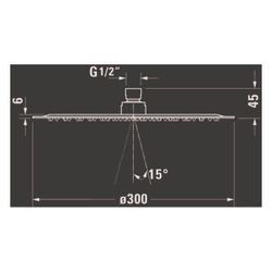 Duravit Kopfbrause, Mattschwarz, Edelstahl, Rund, d. Kopfbrause 300mm, 25, 5l/min... DURAVIT-UV0660020046 4067116002317 (Abb. 1)