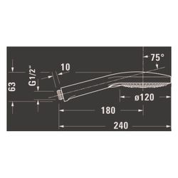 Duravit Handbrause, Mattschwarz, MinusFlow, d. 120mm, Strahlart Rain, Pulse, Mono... DURAVIT-UV0652017046 4067116113822 (Abb. 1)
