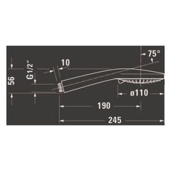 Duravit Handbrause, Mattschwarz, MinusFlow, d. 110mm, Strahlart SoftRain, Rain, I... DURAVIT-UV0652015046 4067116113785 (Abb. 1)